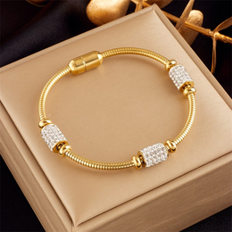 Celeste Tri-Pavé Station Bracelet | 18K Gold Plated | Waterproof