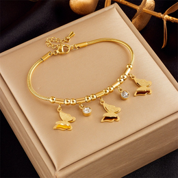 Papillon Frosted Butterfly Charm Bracelet | 18K Gold Plated | Waterproof