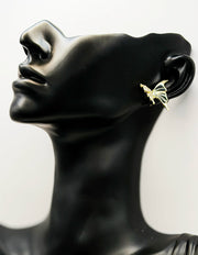 Close-up of premium hypoallergenic imitation jewelry featuring a crystal butterfly design.