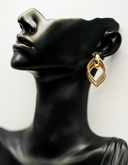 Luxe Interlocking Teardrop Hoop Earrings | BEST FASHION JEWELRY IN UAE