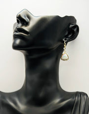 Luxe Moonstone Triangular Halo Drop Earrings | BEST FASHION JEWELRY IN UAE