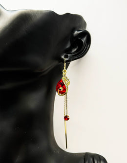 Luxe Peacock Crystal Tassel Drop Earrings | BEST FASHION JEWELRY IN UAE