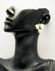 Best imitation jewellery brands in uae gold ribbon bow earrings with pearls.