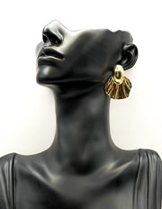 Luxe Gilded Shell Statement Studs | Best Imitation Jewellery Brands In UAE