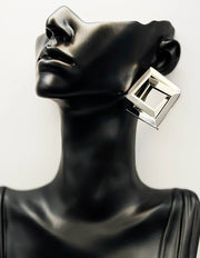 Luxe Interlocking Geometric Diamond Hoops | BEST FASHION JEWELRY IN UAE