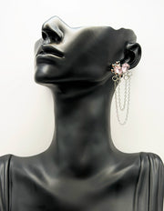Everyday luxury jewelry uae radiant pink heart earrings from best jewelry shop in UAE.