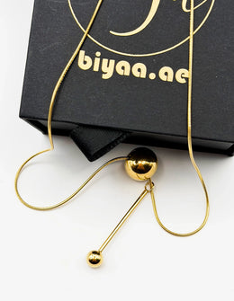 Close-up of premium hypoallergenic imitation jewelry featuring a sliding sphere design.