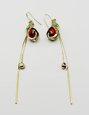 Luxe Peacock Crystal Tassel Drop Earrings | BEST FASHION JEWELRY IN UAE