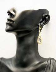 Luxe Crystal Teardrop Halo Dangle Earrings | Best Imitation Jewellery Brands In UAE