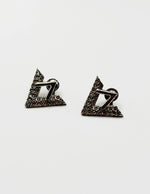 Biya Accessoires artificial jewellery online dubai crystal V shape stud earrings.