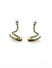 Biya Accessoires artificial jewellery online dubai crystal pavé serpent ear crawlers.
