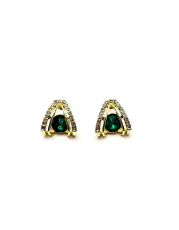 Biya Accessoires artificial jewellery online dubai emerald green crystal earrings.