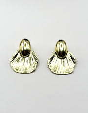 Luxe Gilded Shell Statement Studs | Best Imitation Jewellery Brands In UAE