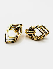 Luxe Interlocking Teardrop Hoop Earrings | BEST FASHION JEWELRY IN UAE
