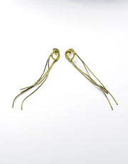 Biya Accessoires artificial jewellery online dubai gold snake chain tassel earrings.