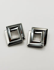 Luxe Interlocking Geometric Diamond Hoops | BEST FASHION JEWELRY IN UAE