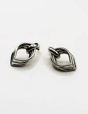 Luxe Interlocking Teardrop Hoop Earrings | BEST FASHION JEWELRY IN UAE