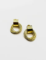 Biya Accessoires artificial jewellery online dubai textured multi layer hoop earrings.