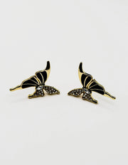 Everyday luxury fashion jewelry gold tone statement studs by Biya Accessoires Dubai.