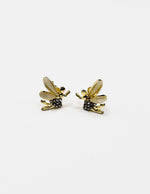 Biya Accessoires gold fairy stud earrings with crystal dress.