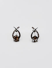 Biya Accessoires silver crystal infinity stud earrings.