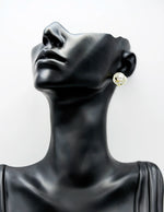 Best fashion jewelry in UAE premium pearl earrings with crystal halo.