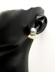 Close-up of premium hypoallergenic imitation jewelry featuring a pearl fan design.