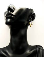 Waterproof non-tarnish artificial gold jewelry pearl hoops in Dubai.