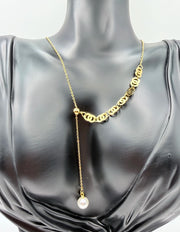 Everyday luxury fashion jewelry gold lariat necklace with durable PVD coating UAE.