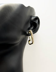 Biya Accessoires artificial jewellery online dubai gold crystal pavé heart hoop earrings.