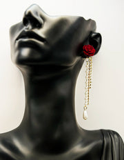 Best imitation jewellery brands in uae gold long crystal and pearl cascade earrings with flower.