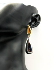 Biya Accessoires artificial jewellery online dubai molten two-tone gold and silver teardrop earrings.