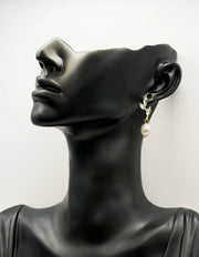 Luxe Marquise Crystal Vine & Baroque Pearl Drop Earrings | Best Imitation Jewellery Brands In UAE