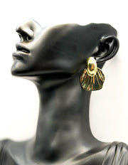 Luxe Gilded Shell Statement Studs | Best Imitation Jewellery Brands In UAE