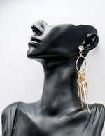Everyday luxury fashion jewelry gold tone cascading drops by Biya Accessoires Dubai.