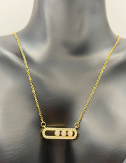 Designer style dynamic cubic zirconia gold necklace Dubai.
