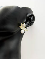 Elegant textured enamel butterfly statement earrings for women.
