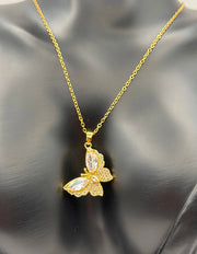 Biya Accessoires marquise cut crystal butterfly necklace in 18K gold plating gift for her