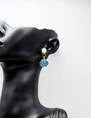 Best fashion jewelry in UAE azure blue shell earrings for women.