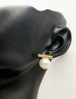 Best fashion jewelry in UAE minimalist gold sphere earrings for women.