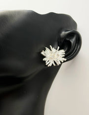 Biya Accessoires silver crystal starburst stud earrings.