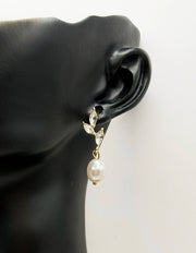 Luxe Marquise Crystal Vine & Baroque Pearl Drop Earrings | Best Imitation Jewellery Brands In UAE