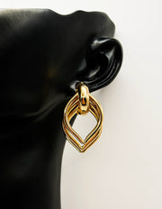 Luxe Interlocking Teardrop Hoop Earrings | BEST FASHION JEWELRY IN UAE