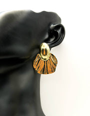 Luxe Gilded Shell Statement Studs | Best Imitation Jewellery Brands In UAE