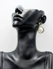 Best imitation jewellery brands in uae gold circle earrings with floating pearls and crystals.