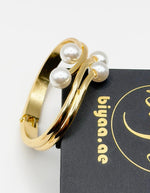 Hypoallergenic gold plated split band pearl bracelet United Arab Emirates.