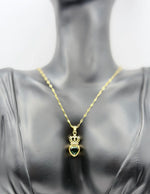 Luxury cubic zirconia crown pendant necklace Dubai.