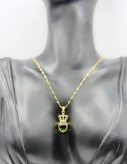 Luxury cubic zirconia crown pendant necklace Dubai.