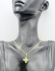 Hypoallergenic non-tarnish black and gold floral jewelry UAE.