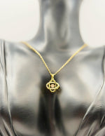 Waterproof gold interlocking ring pendant with moving crystal Dubai.